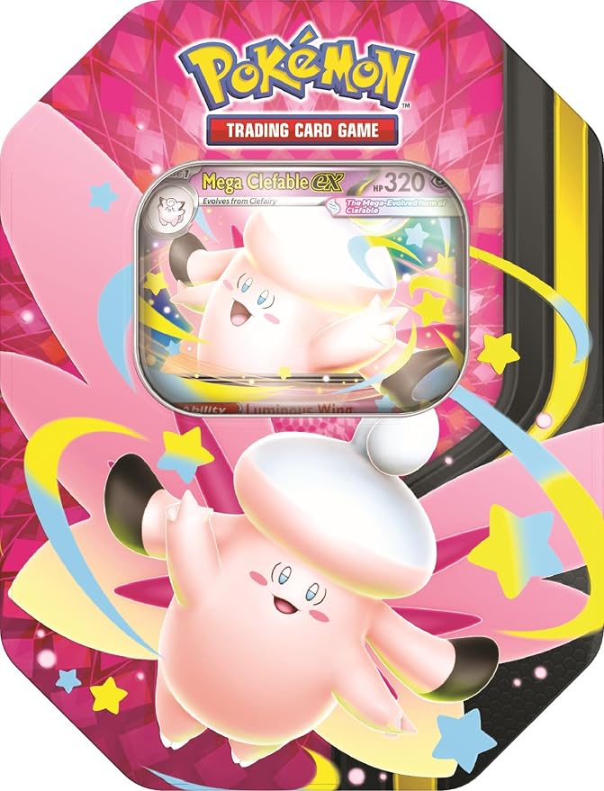 Mega Moonlit Tin con Mega Clefable ex - Español